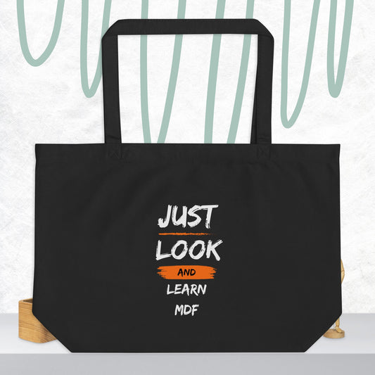 Tote Bag Spacieux en Coton Biologique 'Just Look and Learn