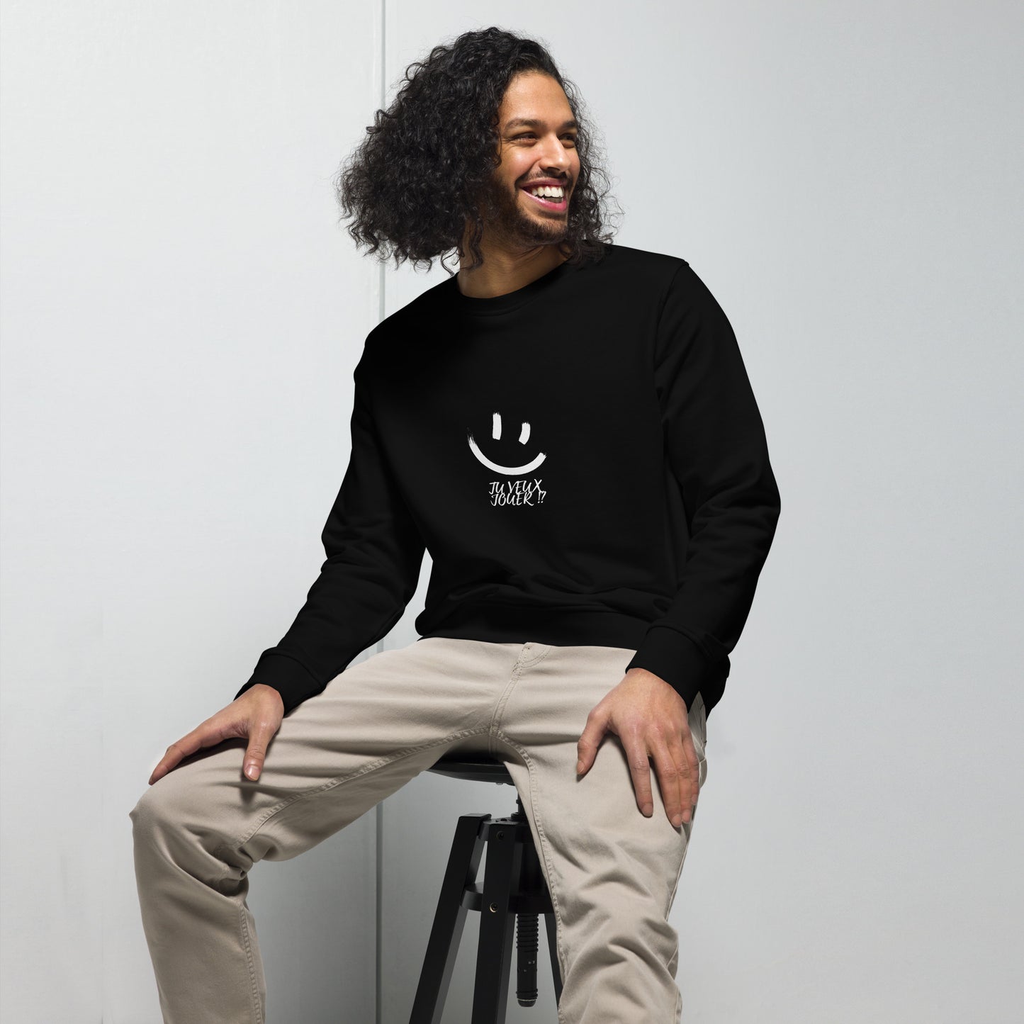 "Sweat Écologique 'Tu Veux Jouer?' avec Smiley Tendance