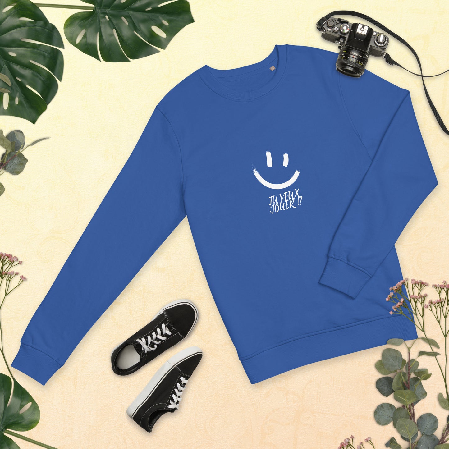 "Sweat Écologique 'Tu Veux Jouer?' avec Smiley Tendance