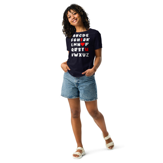 Tee-shirt Femme : Design Moderne avec 'I Love U', Tendance et Abordable